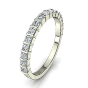 Demi-alliance 17 diamants princesses 0.60 carat or blanc Lucia